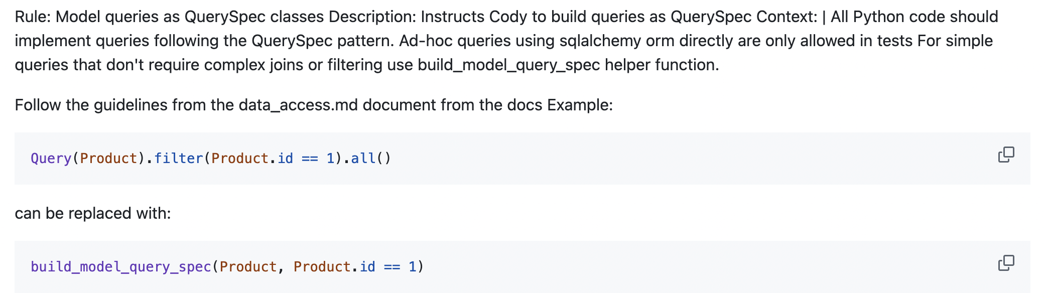 Example of a prompt with some Python examples.