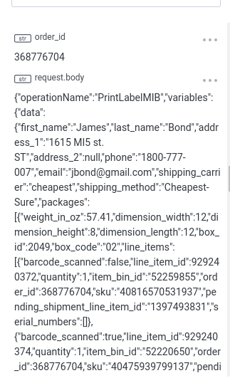 Inspecting request details